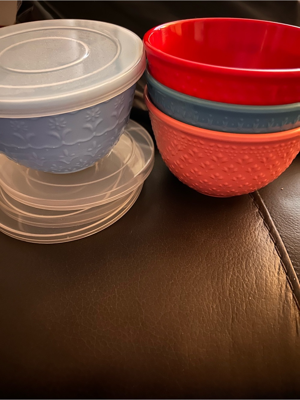 The Pioneer Woman 8-Piece Melamine Timeless Beauty Prep Bowl Set.